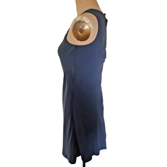 Laura Ashley gray blue A line shift sheath mini dress 6 - Picture 9 of 12